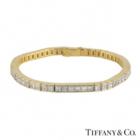 Tiffany & Co 18k Yellow Gold Diamond Line Bracelet 15.00ct